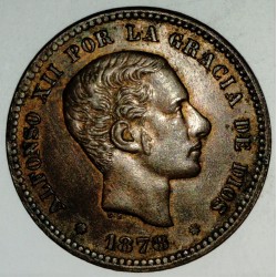 SPAIN - KM 674 - 5 CENTIMOS 1878 - ALPHONSE XII