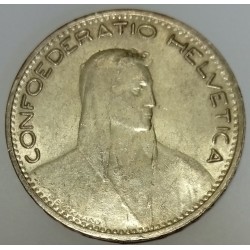 SUISSE - KM 37 - 5 FRANCS 1923 B - TETE DE BERGER