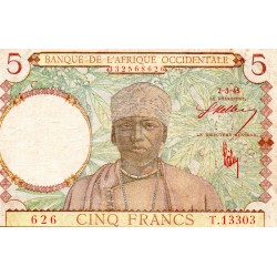 WESTAFRIKA FRANKREICH - PICK 26 - 5 FRANCS - 02/03/1943