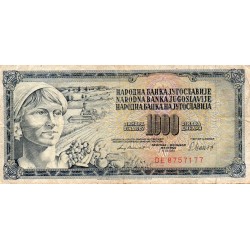YUGOSLAVIA - PICK 92 d - 1000 DINARA - 04/11/1981