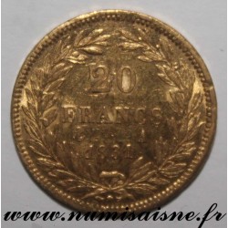 GADOURY 1030a - 20 FRANCS 1831 A - Paris - OR - LOUIS PHILIPPE I - Tranche en creux