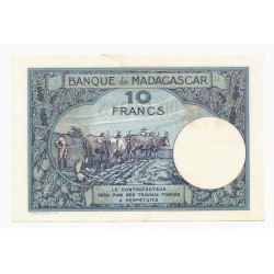 MADAGASCAR - PICK 36 - 10 FRANCS - 1937 - 1947 - NEUF TACHE