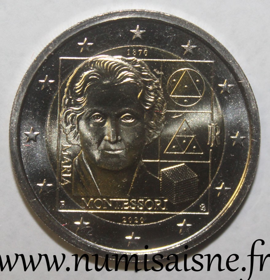 Italie 2 Euro 150eme Anniversaire De La Naissance De Maria Montessori