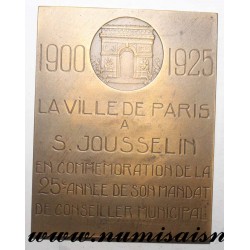 MÉDAILLE - POLITIQUE - 75 - PARIS - S. JOUSSELIN - 1925