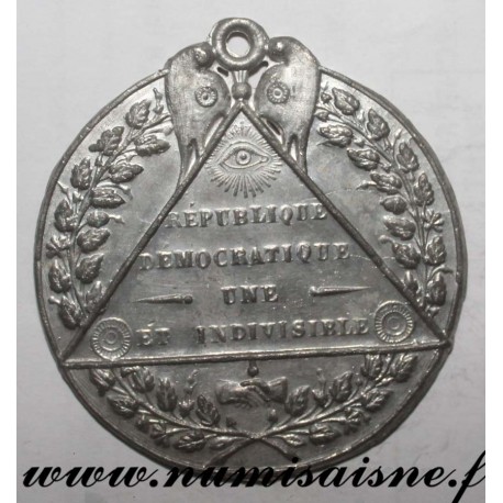 MÉDAILLE - POLITIQUE - RÉPUBLIQUE DÉMOCRATIQUE - UNE ET INDIVISIBLE - 1848