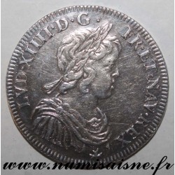 FRANKREICH - Gad 168 - LOUIS XIV - 1/2 ECU MIT KURZEM HAAREN 1643 A - Paris - Rose