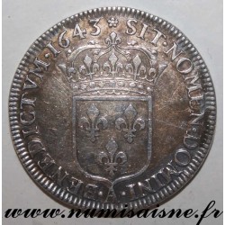 FRANCE - Gad 168 - LOUIS XIV - 1/2 ECU WITH SHORT HAIR 1643 A - Paris - Rose