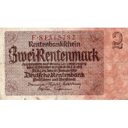 GERMANY - PICK 174 b - 2 RENTENMARK - 30/01/1937
