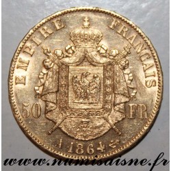 FRANCE - KM 804 - 50 FRANCS 1864 A - Paris - GOLD - NAPOLÉON III