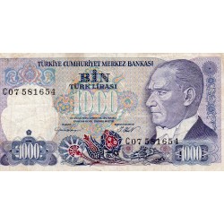 TURKEY - PICK 196 - 1 000 LIRA - L.1970 (1986)