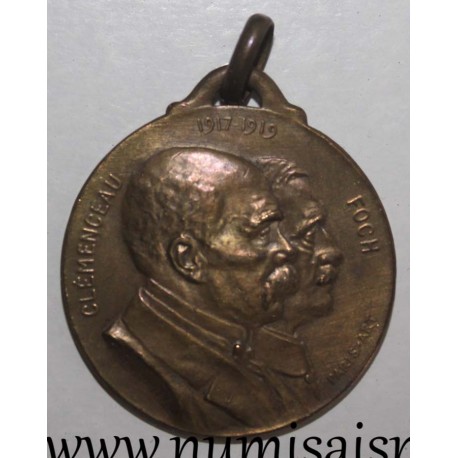 MEDAILLE - 75 - PARIS - CLEMENCEAU - FOCH - 1917 - 1919 - Par Gilbault