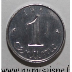 FRANCE - KM 928 - 1 CENTIME 1961 - TYPE EAR OF WHEAT - PATTERN / TRIAL - PIEDFORT