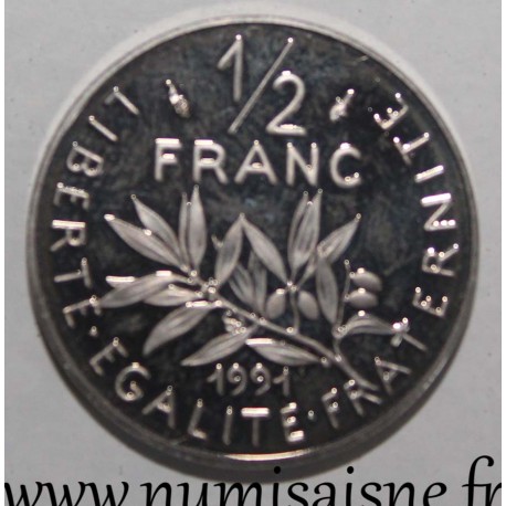 FRANKREICH - KM 931 - 1/2 FRANC 1991 - TYP SÄMAAN