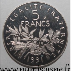 FRANKREICH - KM 926a.2 - 5 FRANCS 1991 - TYP SÄMANN