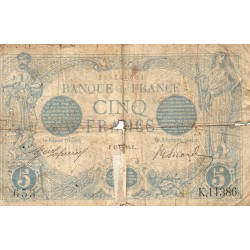 FRANCE - PICK 70 - 5 FRANCS BLEU - 15/04/1916 - TAUREAU