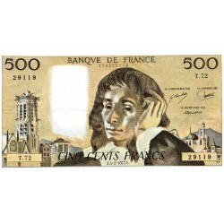 FRANCE - PICK 156 - 500 FRANCS PASCAL - 03/02/1977 - T.72