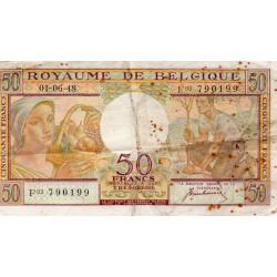 BELGIQUE - PICK 133 a - 50 FRANCS - 01/06/1948