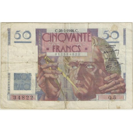 FAY 20/02 - 50 FRANCS LE VERRIER - 28/03/1946 - TRES BEAU - PICK 127