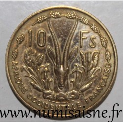 AFRIQUE OCCIDENTALE FRANCAISE - KM 6 - 10 FRANCS 1956 - MARIANNE - GAZELLE