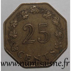 MALTE - KM 29 - 25 CENTS 1975