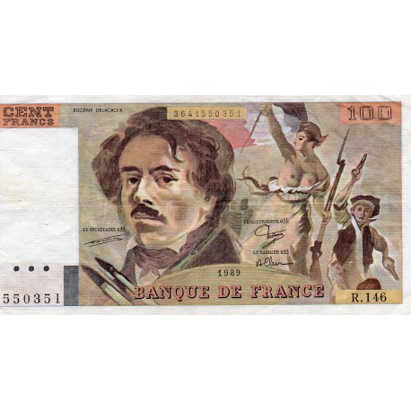 FRANCE - 100 FRANCS DELACROIX - TYPE 1978 MODIFIED - 1989 - PICK 154