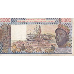 ÉTATS DE L'AFRIQUE DE L'OUEST - CÔTE D'IVOIRE - PICK 108 A k  - 5.000 FRANCS 1983 - "A" - B C E A O