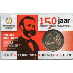 BELGIEN- 2 EURO 2014 - 150 Jahre des roten Kreuzes - RODE KRUIS - COINCARD