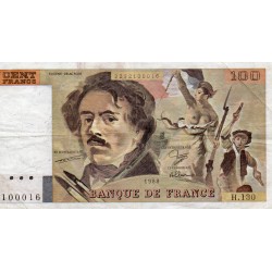 FRANCE - PICK 154 - 100 FRANCS DELACROIX - 1988