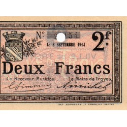 County 10 - TROYES - 2 FRANCS - 08/09/1914