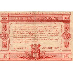 County 86 - POITIERSS - 50 CENTIMES - OCTOBER 1915 - CHAMBER OF COMMERCE