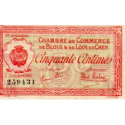 COUNTY 41 - BLOIS ET LOIR-ET-CHER - 50 CENTIMES 1916 - 03.10 - CHAMBER OF COMMERCE