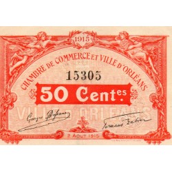 Komitat 41 - ORLEANS - 50 CENTIMES 1915 - 02.08 - HANDELSKAMMER