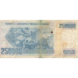 TURQUIE - PICK 211 - 250 000 LIRA - L 1970 (1998) - PREFIXE L