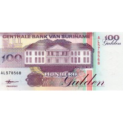 SURINAME - PICK 139 b - 100 GULDEN - 10/02/1998