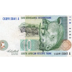 SOUTH AFRICA - PICK 123 a  - 10 RAND - ND 1993 - RHINOCEROS