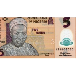 NIGERIA -  PICK 38 f  - 5 NAIRA 2015 - POLYMER