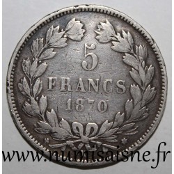 FRANKREICH - KM 818 - 5 FRANCS 1870 K - Bordeaux - CERES - M um 2h