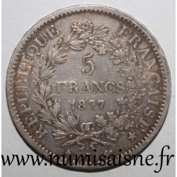 GADOURY 745a - 5 FRANCS 1877 K - Bordeaux - TYPE HERCULE - KM 820