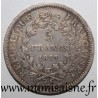 GADOURY 745a - 5 FRANCS 1877 K - Bordeaux - TYPE HERCULE - KM 820