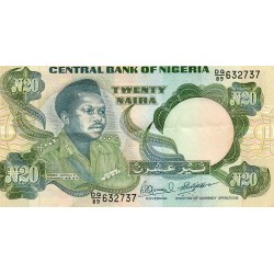 NIGERIA - PICK 26 e - 20 NAIRA - NO DATE (1984)