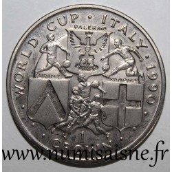 ISLE OF MAN - KM 272 - 1 CROWN 1990 - FOOTBALL WORLD CUP - ITALY
