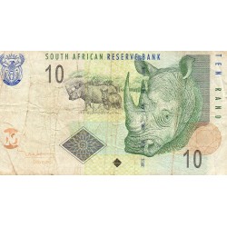 SOUTH AFRICA - PICK 123 a  - 10 RAND - ND 1993 - RHINOCEROS