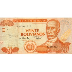 BOLIVIE - PICK 224 - 20 BOLIVIANOS - L.1986 (2001)