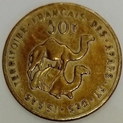 AFARS AND ISSAS - DJIBOUTI  - KM 18 - 50 FRANCS 1970 - CAMELS