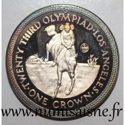 ISLE OF MAN - KM 120a - 1 CROWN 1984 - HORSE RIDING