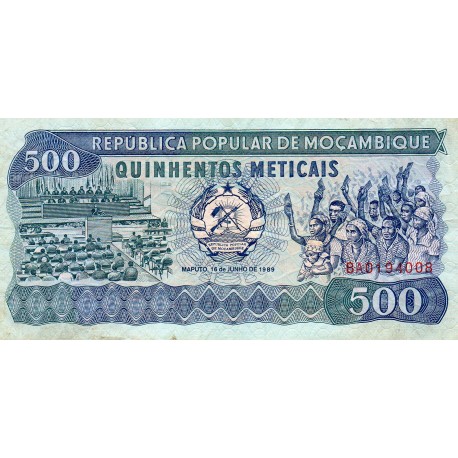 MOZAMBIQUE - PICK 131 c  - 500 METICAIS - 16/06/1989