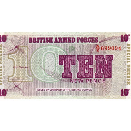 GREAT BRITAIN - PICK M45 a - 10 NEW PENCE - BRITISH ARMED FORCES - ND (1972)