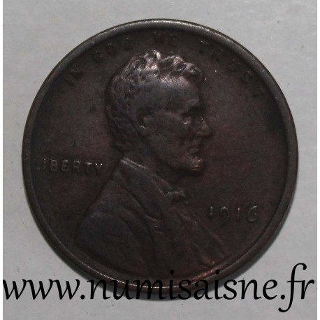 ETATS UNIS - KM 132 - 1 CENT 1916 - Lincoln - Wheat Penny