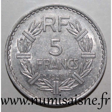 GADOURY 766a - 5 FRANCS 1948 - TYPE LAVRILLIER - 9 OUVERT - KM 888