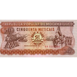 MOZAMBIQUE - PICK 129 - 50 METICAIS - 16/06/1986